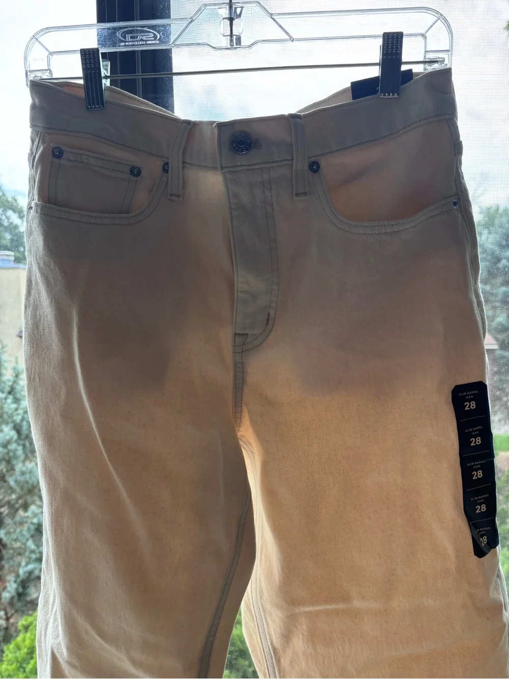 J. Crew Women's Light Cream Slim Barrel Denim Jeans.